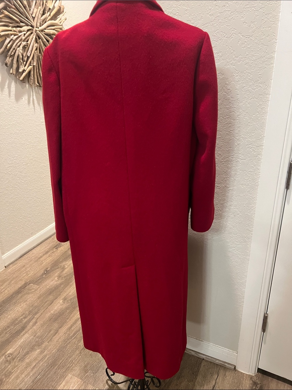 Women’s Double-Breasted Red Overcoat - Picture 13 of 13